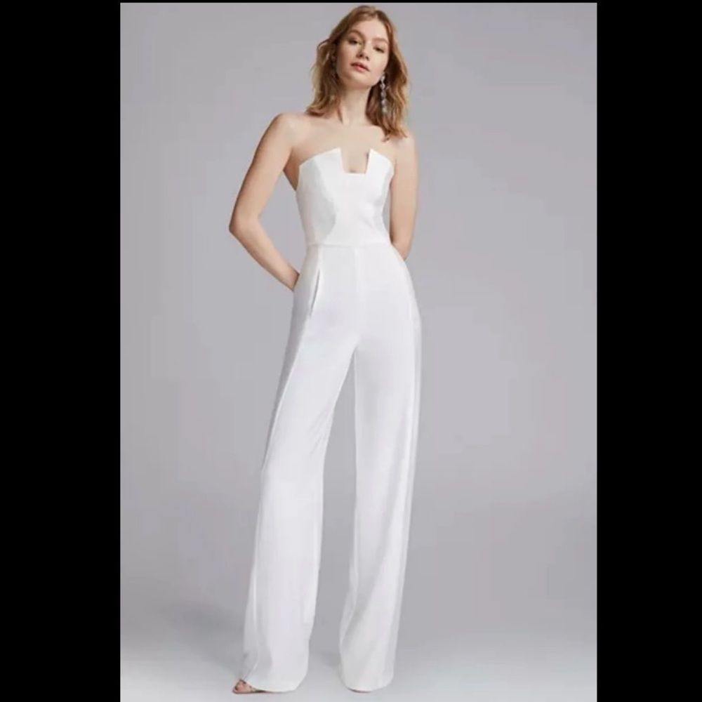 NWT Black Halo Lena Strapless Jumpsuit $415